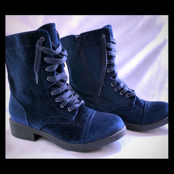 royal blue combat boots